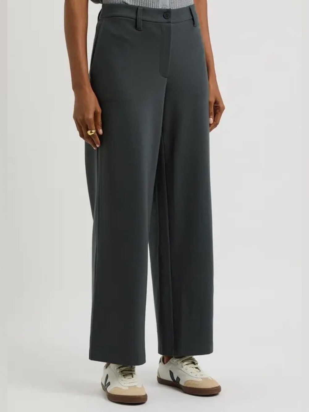 Eileen Fisher. Stretch-Jersey Trouser. Gray. Size Small. - Picture 2 of 10